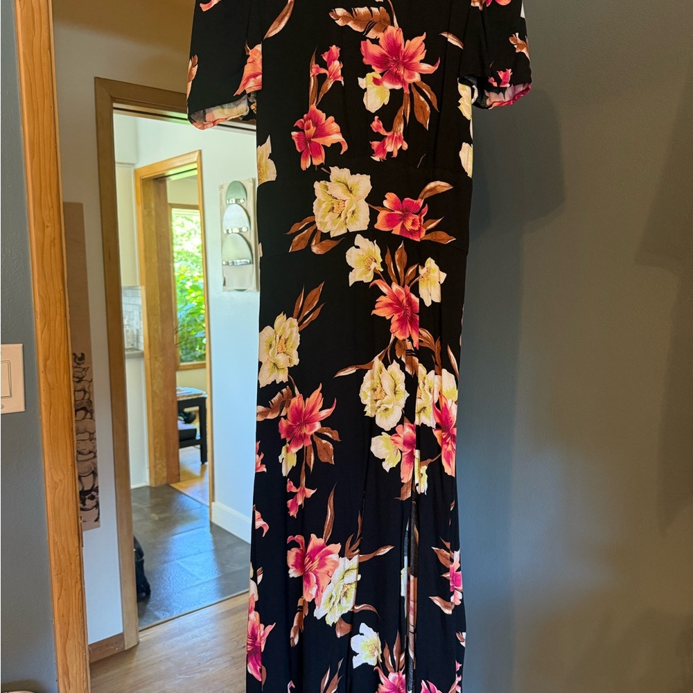 AFRM Pink and Orange Maxi Gown for Wedding Guests